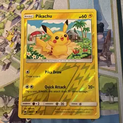 Pokemon Pikachu 30/111 Reverse Holo Sun & Moon Crimson Invasion NM - Image 1