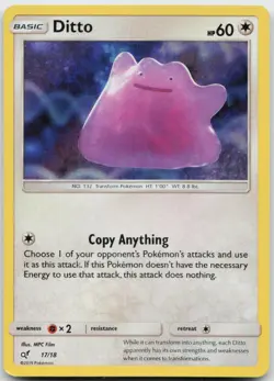 Ditto 17/18 Ultra Rare Detective Pikachu Pokemon Near Mint - Image 1