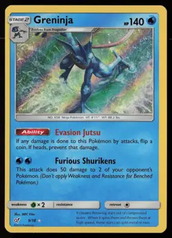 Greninja 9/18 Ultra Rare Detective Pikachu Pokemon Holo Near Mint - Image 1