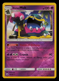 Alolan Muk 58/149 Holo Holo Rare SM Base Set Pokemon Reverse Holo Near Mint - Image 1