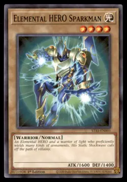 Yu Gi Oh! ELEMENTAL HERO SPARKMAN STAS EN001 STAS 1st Edition Regular - Image 1