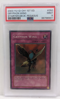 YUGIOH - GRYPHON WING - SDP-050 - STARTER DECK PEGASUS - 1st EDITION - PSA 9 - Image 1