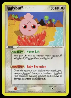 Pokemon Card - Igglybuff Crystal Guardians 21/100 Rare - Image 1