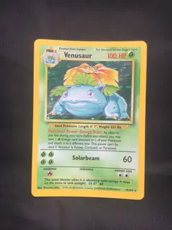 Pokemon Cards: Base Set Rare Holo: Venusaur 15/102 - Image 1