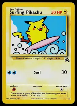 Pokemon Card - Surfing Pikachu Wizards Black Star Promos 28 Promo - Image 1