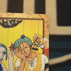 Luffy Vivi Zoro, Xmas Carol C518 One Piece Carddass Hyper Battle card 2001 Japan - Image 2