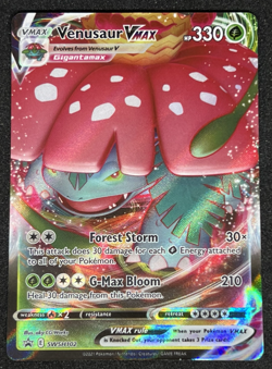 Venusaur VMAX SWSH102 SWSH Black Star Promo Holo Rare Pokemon Standard Card LP - Image 1