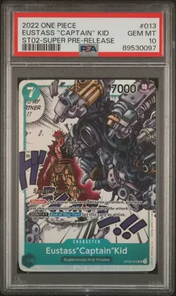 EUSTASS CAPTAIN KID ST02-013 SUPER PRE-RELEASE, PSA 10 GEM, 2022 ONE PIECE CARD - Image 1