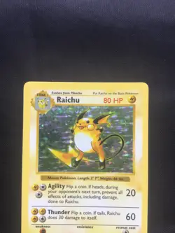 Pokemon Cards: Base Set Shadowless Rare Holo: Raichu 14/102 - Image 2