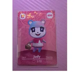 Animal Crossing Judy Character Amiibo Card #430 Set Card Stock - Image 1