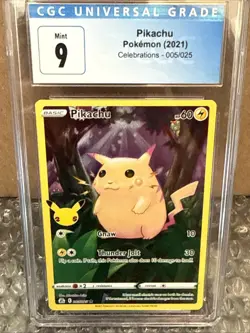 2021 Pokemon Celebrations Pikachu #005/025 CGC 9 MINT English Graded Card - Image 2
