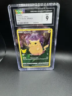 Pikachu 005/025 Celebrations Holo Pokemon TCG CGC 9 Graded Pokemon Card - Image 1