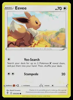 EEVEE 125/203 COMMON EVOLVING SKIES POKEMON NM - Image 1