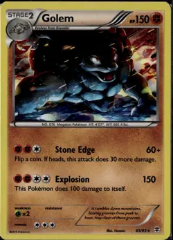 Golem Holo Rare Generations 45/83 Fighting Holo Pokemon Card - Image 1