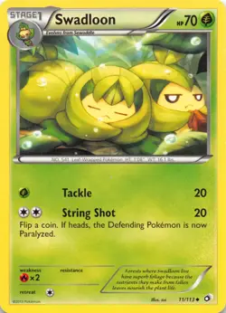 Swadloon 11/113 Uncommon Legendary Treasures Pokemon Lightly Played - Image 1