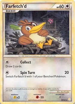Farfetch'd 19/123 Rare HeartGold & SoulSilver Pokemon Lightly Played - Image 1