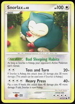 Snorlax 81/111 Common Rising Rivals Pokemon Lightly Played - Image 1