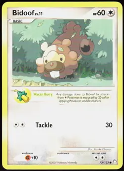 Bidoof 73/123 Common Mysterious Treasures Pokemon Lightly Played - Image 1