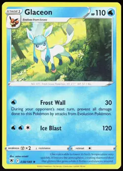 Glaceon 038/189 Rare Astral Radiance Pokemon Near Mint - Image 1