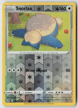 Snorlax 206/264 Common Fusion Strike Pokemon Reverse Holo Moderately Played - Image 1