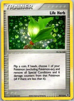 Pokemon TCG Life Herb Uncommon Reverse Holofoil FireRed & LeafGreen 93/112 MP - Image 1