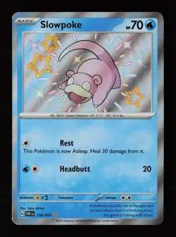 Slowpoke 116/091 Shiny Rare Paldean Fates Pokemon Cards - Image 1
