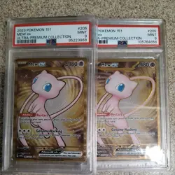 TWO PSA 9 2023 Mew ex 205 Ultra-Premium Collection Pokemon 151 Graded Cards Lot - Image 3