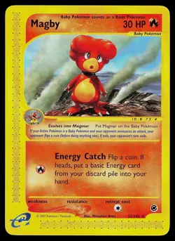 Pokemon Card - Magby Expedition Base Set 52/165 Rare - Image 1