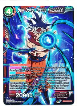Dragon Ball Super Card Game Masters Son Goku, Divine Presence BT14-005 SR NM - Image 1