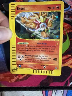 Pokemon TCG Entei Holo Rare H8/H32 Aquapolis E-Reader , Swirl 🌀 - Image 5