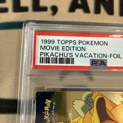 1999 Topps Pokemon Movie Edition #42 Pikachu's Vacation Rainbow Foil PSA 8 - Image 3