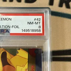 1999 Topps Pokemon Movie Edition #42 Pikachu's Vacation Rainbow Foil PSA 8 - Image 4