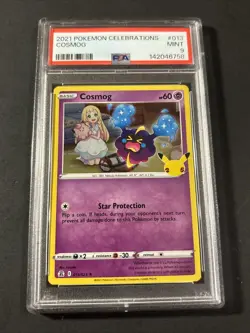 2021 Pokemon Cosmog Holo Rare 013/025 Celebrations PSA 9 Fresh Grade - Image 1