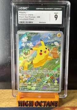 Pikachu #088 2024 Black Star Promos Pokemon Adventure Chest CGC Mint 9 - Image 1