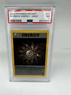 Pokemon Rainbow Energy Rocket 2000 Holo #17/82 PSA 7 - Image 1