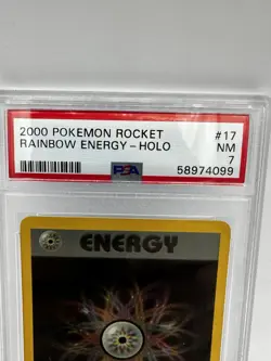 Pokemon Rainbow Energy Rocket 2000 Holo #17/82 PSA 7 - Image 2
