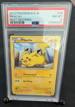 Pokemon - Pikachu 39/99 - 2012 B&W Next Destinies - PSA 8 - Image 1