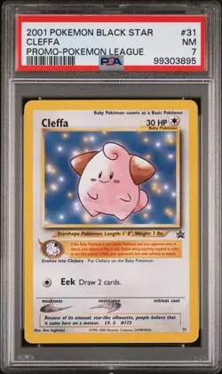 Pokemon - Cleffa #31 Black Star League Promo - WOTC 2001 - PSA 7 - Image 3