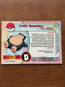 2000 TOPPS CHROME POKEMON SNORLAX SPECTRA #143 T.V. - Image 2