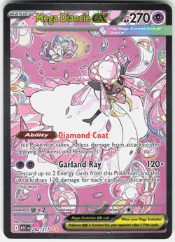 Pokemon Mega Diancie ex 282/217 Ascended Heroes Pokemon NM - Image 1