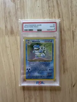 Pokemon Blastoise Base Set Holo Rare PSA 4 2/102 1999 Wizards English - Image 1