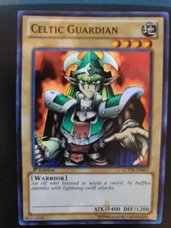 YuGiOh Celtic Guardian Super Rare LCYW-EN003 1st Edition Damaged - Image 1