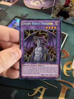 Yu-Gi-Oh TCG Dragons of Legend 2 #DRL2-EN003 Doom Virus Dragon ScR,1st Ed. - Image 1