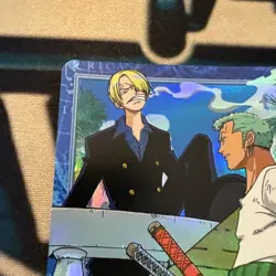 BANDAI One Piece Hyper Battle S97 ZORO SANJI HOLO FOIL SCARCE EARLY CARD VINATGE - Image 3