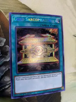 Gold Sarcophagus HISU-EN051 Hidden Summoners 1st Edition Yugioh TCG Card Holo Nm - Image 2