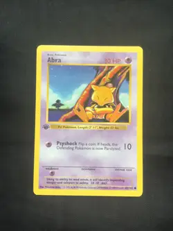 Pokemon Cards: Base Set 1st Edition Common: Abra 43/102 - Image 1