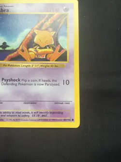 Pokemon Cards: Base Set 1st Edition Common: Abra 43/102 - Image 4
