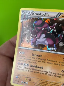 Krookodile 65/114 Black & White Cracked Ice Holo Pokemon Card LP+ - Image 5