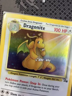 Pokemon TCG Dragonite Holo Rare Card 4/62 Fossil 1999 LP Condition - Image 4