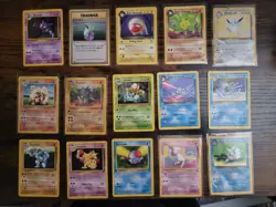 Vintage Pokemon Card Lot 15 WOTC Era Jungle Base Team Rocket Wigglytuff Mew - Image 1